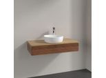 Villeroy und Boch Antao Waschtisch-Unterschrank K09151HM 100x19x50cm, Hahnloch, Waschbeckenplattenfarbe honey oak, warm walnut