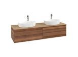 Villeroy und Boch Antao Waschtisch-Unterschrank K28051HM 160x36x50cm, Hahnloch, Waschbeckenplattenfarbe honey oak, warm walnut