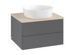 Villeroy und Boch Antao Waschtisch-Unterschrank K18013GK 60x36x50cm, Waschbeckenplattenfarbe botticino, anthracite matt lacquer