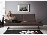 2,5-Sitzer W.SCHILLIG "broadway, Designsofa mit tollem Sitzkomfort", braun (mocca s37), B:236cm H:94cm T:96cm, Stoff S37 (100% Polyester): Luxus-Microfaser in Lederoptik, Sofas, Sitztiefenverstellung, Kopfteil- & Seitenteilverstellung, Breite 236cm