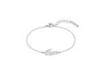 Freundschaftsarmband LACOSTE "Schmuck Edelstahl Partnerarmband CROCODILE", silber (edelstahlfarben), Armbänder, Damen, 19cm, Edelstahl