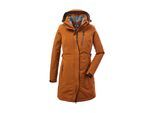Parka KILLTEC "KOW 165 WMN PRK", Damen, Gr. 44, gelb (curry), Obermaterial: 100% Polyester.Futter: 100% Polyester.Füllung: 100% Polyester, Jacken Parka, Wasser- und winddichter Parka mit Teddyfleece und abnehmbarer Kapuze