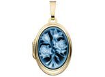 Medallionanhänger JOBO "Anhänger Medaillon oval", gelb (gelbgold 585), Schmuckanhänger, Damen, Gelbgold 585, 585 Gold