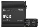 TELTONIKA Netzwerk-Switch "TSW212", schwarz, B:13,7cm H:4,8cm T:13,7cm, Netzwerk-Switches
