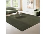 Teppich THE CARPET "kuschelig & Super Soft, Anti-Rutsch Unterseite", grün (dunkelgrün), B:240cm H:16mm L:240cm, Polyester, Teppiche, Teppich, Waschbar bis 30 Grad, Felloptik, Wohnzimmer Teppich, Kundenliebling