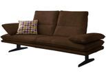 2-Sitzer W.SCHILLIG "broadway, Designsofa mit tollem Sitzkomfort, Breite 216cm", braun (chocolate s37), B:216cm H:94cm T:96cm, Stoff S37 (100% Polyester): Luxus-Microfaser in Lederoptik, Sofas, Sitztiefenverstellung, Kopfteil- & Seitenteilverstellung, Breite 216cm