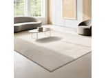 Teppich THE CARPET "kuschelig & Super Soft, Anti-Rutsch Unterseite", beige (creme), B:240cm H:16mm L:240cm, Polyester, Teppiche, Teppich, Waschbar bis 30 Grad, Felloptik, Wohnzimmer Teppich, Kundenliebling