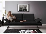 2,5-Sitzer W.SCHILLIG "broadway, Designsofa mit tollem Sitzkomfort", schwarz (schwarz z59), B:236cm H:94cm T:96cm, Longlife Xtra-Leder Z59: Glattleder mit modischer Prägung. Hautstärke 0, 9 - 1, 1 mm, Sofas, Sitztiefenverstellung, Kopfteil- & Seitenteilverstellung, Breite 236cm