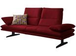 2-Sitzer W.SCHILLIG "broadway, Designsofa mit tollem Sitzkomfort, Breite 216cm", rot (ruby rot z59), B:216cm H:94cm T:96cm, Longlife Xtra-Leder Z59: Glattleder mit modischer Prägung. Hautstärke 0, 9 - 1, 1 mm, Sofas, 2-Sitzer, Sitztiefenverstellung, Kopfteil- & Seitenteilverstellung, Breite 216cm