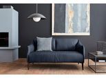 2-Sitzer W.SCHILLIG "sally Designsofa, Loungesofa, bequem, schmale Armlehnen, Breite 154cm", blau (blau z59), B:154cm H:78cm T:84cm, Longlife Xtra-Leder Z59: Glattleder mit modischer Prägung. Hautstärke 0, 9 - 1, 1 mm., Sofas, 2-Sitzer, mit Metall-Winkelfüßen in Bronze pulverbeschichtet, Breite 154 cm