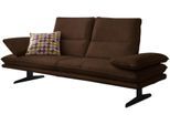 2,5-Sitzer W.SCHILLIG "broadway, Designsofa mit tollem Sitzkomfort", braun (chocolate s37), B:236cm H:94cm T:96cm, Stoff S37 (100% Polyester): Luxus-Microfaser in Lederoptik, Sofas, 2 5-Sitzer, Sitztiefenverstellung, Kopfteil- & Seitenteilverstellung, Breite 236cm