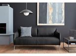 2,5-Sitzer W.SCHILLIG "sally Design-Sofa, Loungesofa, bequem, schmale Armlehnen, Breite 194cm", schwarz (schwarz z59), B:194cm H:78cm T:84cm, Longlife Xtra-Leder Z59: Glattleder mit modischer Prägung. Hautstärke 0, 9 - 1, 1 mm., Sofas, mit Metallfüßen in Chrom glänzend, Breite 194 cm