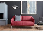 2-Sitzer W.SCHILLIG "sally Design-Sofa, Loungesofa, bequem, schmale Armlehnen, Breite 154cm", rot (ruby rot z59), B:154cm H:78cm T:84cm, Longlife Xtra-Leder Z59: Glattleder mit modischer Prägung. Hautstärke 0, 9 - 1, 1 mm., Sofas, 2-Sitzer, mit Metallfüßen in Silber matt, Breite 154 cm