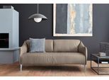 2,5-Sitzer W.SCHILLIG "sally Design-Sofa, Loungesofa, bequem, schmale Armlehnen, Breite 194cm", braun (stone z59), B:194cm H:78cm T:84cm, Longlife Xtra-Leder Z59: Glattleder mit modischer Prägung. Hautstärke 0, 9 - 1, 1 mm., Sofas, 2 5-Sitzer, mit Metall-Winkelfüßen in Silber matt, Breite 194 cm