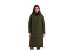 Steppmantel KILLTEC "KOW 62 WMN QLTD CT", Damen, Gr. 38, grün (olivgrün), Obermaterial: 100% Polyester.Futter: 100% Polyester.Füllung: 100% Polyester, Mäntel Steppmantel, Wasser- und windabweisender Mantel mit Teddyfell und viel Stauraum