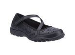 Skechers Breathe Easy Playground Poppies Mädchenschuhe Aus Schwarzem Leder