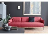 3-Sitzer W.SCHILLIG "sally Design-Sofa, Loungesofa, bequem, schmale Armlehnen, Breite 224cm", rot (ruby rot z59), B:224cm H:78cm T:84cm, Longlife Xtra-Leder Z59: Glattleder mit modischer Prägung. Hautstärke 0, 9 - 1, 1 mm., Sofas, 3-Sitzer, mit Metallfüßen in Bronze pulverbeschichtet, Breite 224 cm