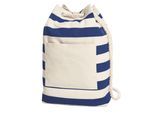 Halfar Contrast gestreepte strandtas met koord (Marine)