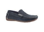 Hush Puppies Roscoe Leren Heren Marineblauwe Bootschoenen
