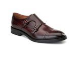 Base London Taper Lederen Mannen Bordo Dubbele Monk Schoenen