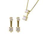 Orphelia 'Lykke' Dames 925 Zilveren Set: Ketting-Pendant + Oorbellen - Gouden SET-7128/G