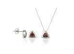 Orphelia Dames 925 Sterling Zilveren Set: Ketting-Hanger + Oorknoppen - Zilver SET-5909