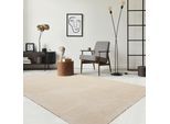 Teppich THE CARPET "kuschelig & Super Soft, Anti-Rutsch Unterseite", beige, B:200cm H:16mm L:280cm, Polyester, Teppiche, Teppich, Waschbar bis 30 Grad, Felloptik, Wohnzimmer Teppich, Kundenliebling