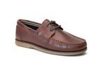 Base London Stern Leder Heren Bootschoenen Burnt Brown
