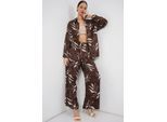 Blumenhemd & Hochbundweite Hosen Zweiteiliges Set