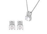 Orphelia 'Alena' Dames 925 Sterling Zilveren Set: Ketting-Hanger + Oorbellen - Zilver SET-7122