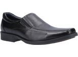 Hush puppies brody slip op leer heren smart shoes zwart