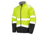 SAFE-GUARD by Result - Softshelljacke Zum Bedrucken für Herren - Sicherheit (Fluoreszierendes Gelb/Schwarz)