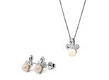 Orphelia 'Elisabeth' Dames 925 Sterling Zilveren Set: Ketting-Hanger + Oorbellen - Zilver SET-7511