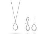 Orphelia 'Petal' Dames 925 Sterling Zilveren Set: Halsketting + Oorbellen - Zilver SET-7564