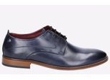 Base London Script Washed Leren Herenschoenen In Marineblauwe Oxford-Stijl