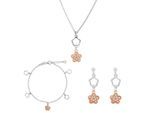 Orphelia 'Nixie' Damen-Set aus 925er Sterlingsilber: Kette + Armband + Ohrringe – Silber/Rosé SET-7377