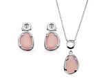 Orphelia 'Rivera' Dames 925 Zilveren Set: Halsketting + Oorbellen - Zilver SET-7480/PC