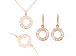 Orphelia 'Amada' Damen-Set aus 925er Sterlingsilber: Armband + Ohrringe + Halskette – Rosé SET-7075/1