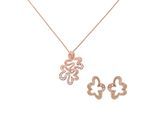 Orphelia 'Malenia' Dames 925 Sterling Zilver Set: Ketting-Hanger + Oorbellen - Roze SET-7077/1