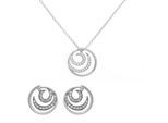 Orphelia 'Elaine' Dames 925 Sterling Zilveren Set: Ketting-Hanger + Oorbellen - Zilver SET-7084