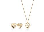 Orphelia 'Euphoria' Damen 925 Sterling Silber Set: Halskette-Anhänger + Ohrringe - Gold SET-7522/G