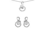 Orphelia Dames 925 Sterling Zilver Set: Ketting-Hanger + Oorbellen - Zilver SET-5236