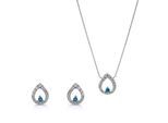 Orphelia 'Kiana' Dames 925 Sterling Zilveren Set: Ketting + Oorbellen - Zilver SET-7487