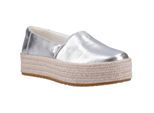 TOMS Valencia Damen Espadrilles aus silbernem Leder.