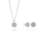 Orphelia 'Bella' Dames 925 Sterling Zilver Set: Ketting + Oorbellen - Zilver SET-7565