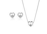 Orphelia 'Mila' Dames 925 Sterling Zilver Set: Ketting + Oorbellen - Zilver SET-7484
