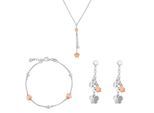 Orphelia 'Lorelei' Damen-Set aus 925er Sterlingsilber: Kette + Armband + Ohrringe – Silber/Rosé SET-7386