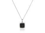 Orphelia Damen-Kette aus 925er Sterlingsilber mit Anhänger, Silber/Schwarz, ZH-4879