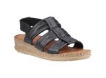 Hush Puppies Eden Gladiator Leder Damen Schwarz Sandalen