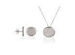 Orphelia Dames 925 Sterling Zilver Set: Ketting-Hanger + Oorbellen - Zilver SET-5924